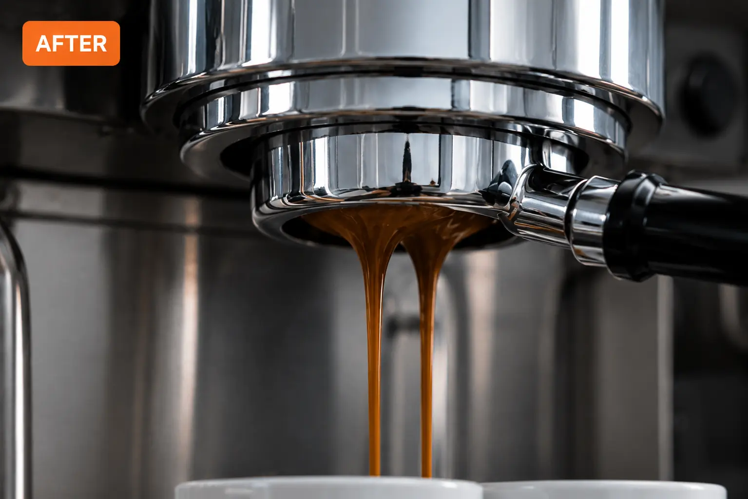 After repair — restored espresso machine